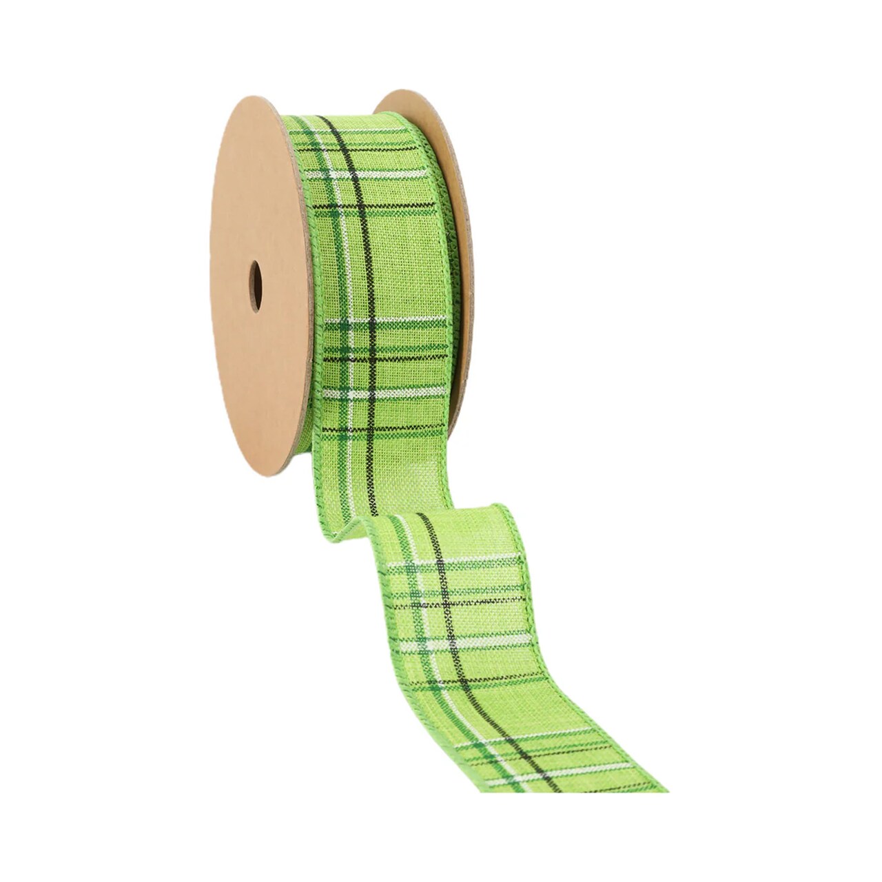 LaRibbons 1 1/2" - 2 1/2" Wired Ribbon | Spring Plaid | 10 Yard Roll